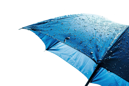 Transparent Blue Umbrella with Raindrops - A Symbolic Depiction of Protection and Serenity