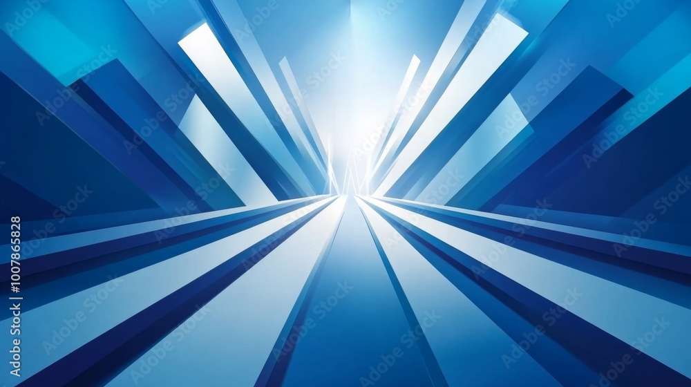 Aufkleber abstract background with blue arrows moving forward in a white and blue color theme symbolize progre