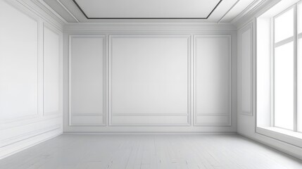 Modern empty interior room with white wall