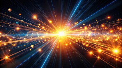 Obraz premium Abstract glowing light streaks on dark background, abstract, glowing, light, streaks, dark, background, neon, vibrant, futuristic