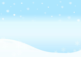 雪降る冬の風景のイラスト