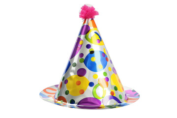 Transparent Party Hat with Polka Dots and a Pink Pom-Pom - A Celebration of Fun and Festivity