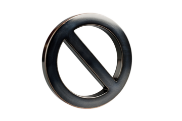 Transparent Metal No Symbol - A 3D Rendered Illustration