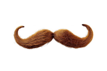 Transparent Brown Mustache Isolated on Black Background