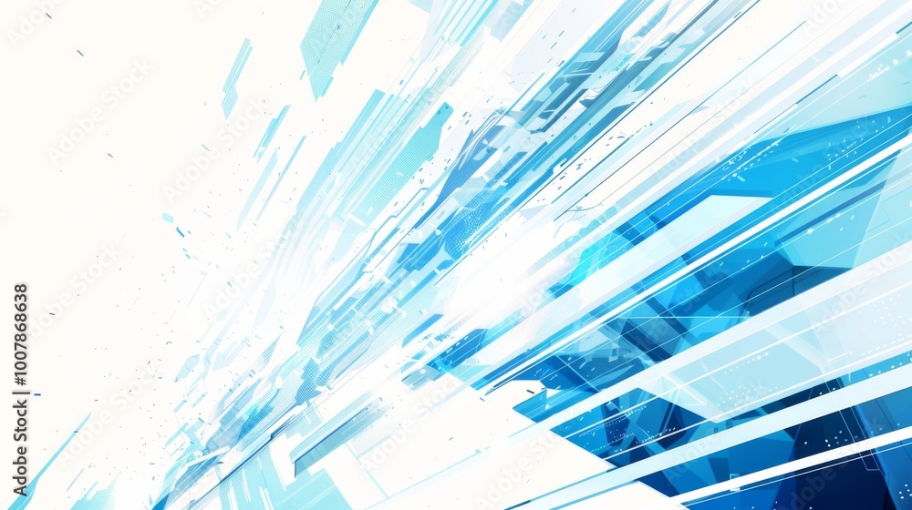 Poster abstract background with blue arrows moving forward in a white and blue color theme symbolize progre