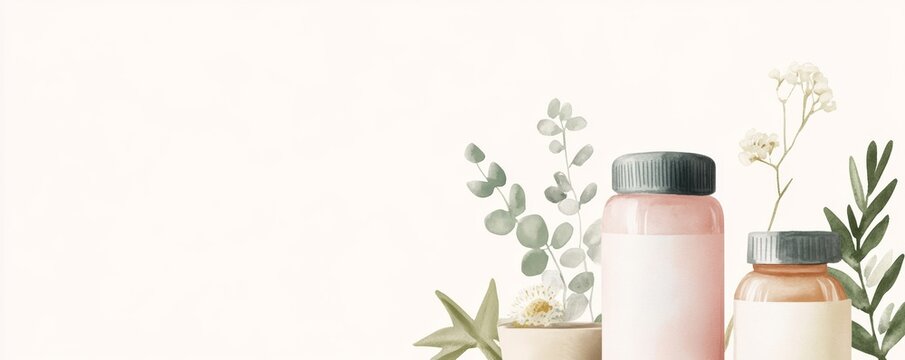 Mini free sample with purchase, customer appreciation, copy space, flat design illustration