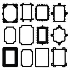 This vintage rectangular frame vector set includes elegant and intricate borders, perfect for adding a touch of timeless sophistication to invitations, certificates, and decorative projects.