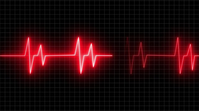 Isolated heart beat icon animation on background.
