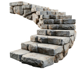 Stone staircase isolated on transparent background