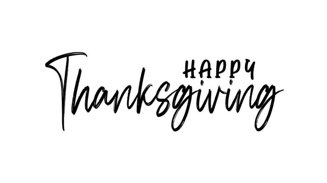 Happy Thanksgiving Text Animation. Great for Happy Thanksgiving Celebrations with transparent background, for banner, social media feed wallpaper stories