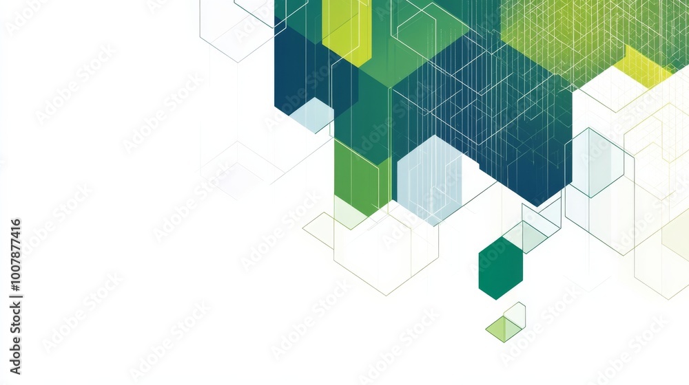 Poster abstract background with squares and honeycomb