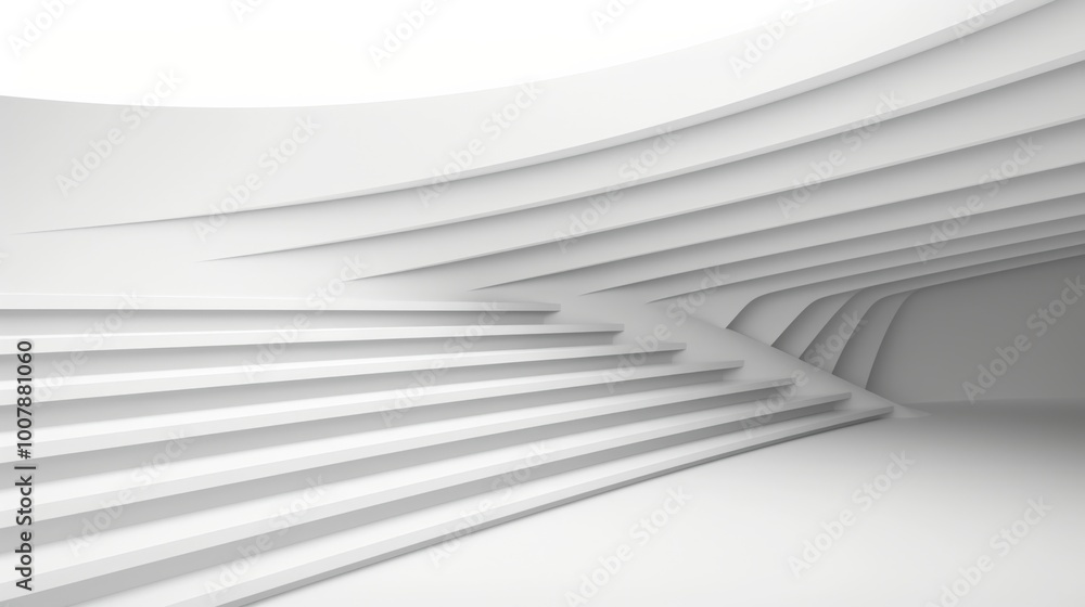 Poster white building with stairs and empty space
