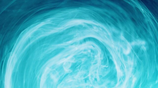 Vortex cloud. Paint water mix. Defocused blue glowing vapor texture ink rotation spin flow hypnotic motion abstract art background.