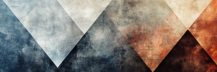 grey Neutral Tones Geometric Triangles Grainy Texture. background with Subtle Gradients and Muted Colors 