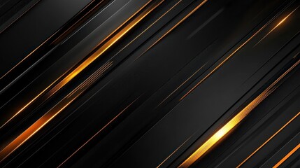 Fototapeta premium A sleek, modern abstract background featuring black and gold diagonal lines.