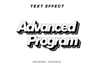 black and white 3D text effect advanced program