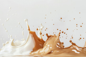  Stunning splashes of milk and coffee captured on a white background