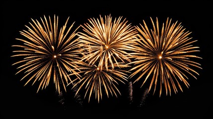 Fototapeta premium Dazzling Golden Fireworks Illuminate the Night Skies with Spectacular Grandeur