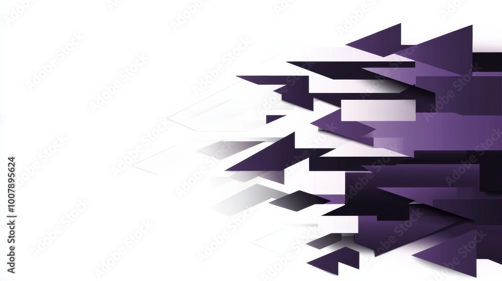 Poster purple arrows moving forward in a vector illustration with a white and purple color theme symbolize 