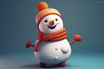 Adorable Snowman Puppet with Winter Charm - Cute and Festive Holiday Decoration