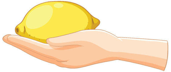 Hand Holding a Fresh Lemon