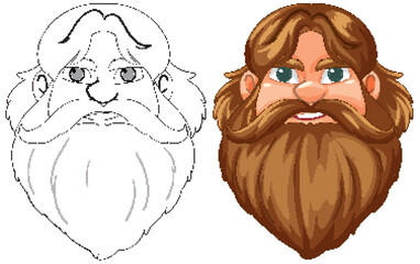 Bearded Warrior Character Illustration