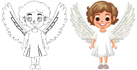 Cute Angel Kids Illustration