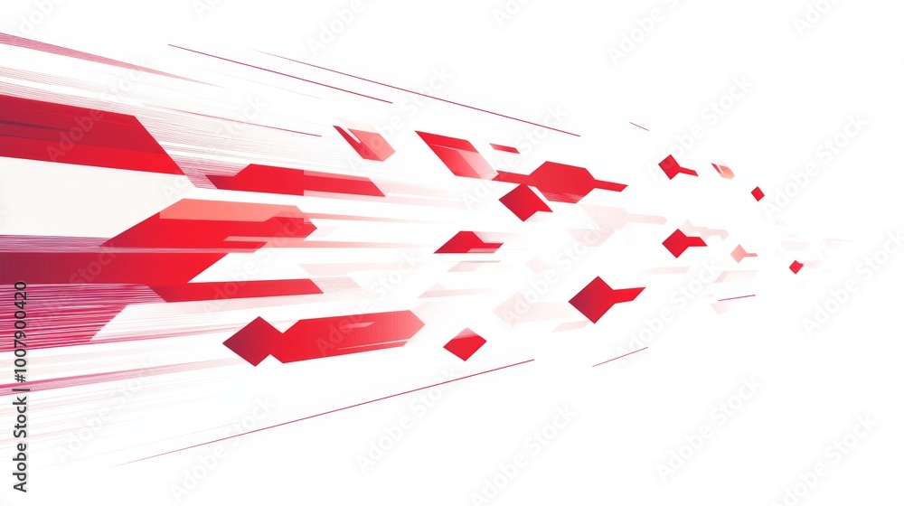 Aufkleber red arrows moving forward in a vector illustration with a white and red color theme symbolize progre