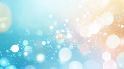 A soft, dreamy background with bokeh lights in blue and gold hues.