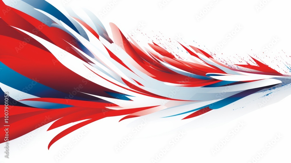Aufkleber red and blue arrows moving forward in a vector illustration with a white and red-blue color theme sy