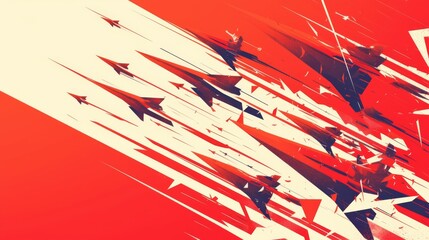 Red and blue arrows moving forward in a vector illustration with a white and red-blue color theme symbolize progress and direction 