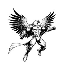 eagle superhero - sketch cartoon character (artwork 2)