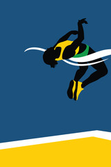 athlete high jump sport silhouette designs illustration vector art