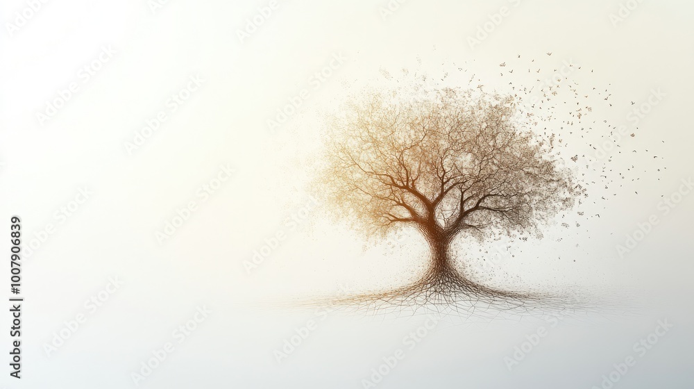 Poster a conceptual tree of knowledge with branches growing into an intricate network of ideas and symbols,