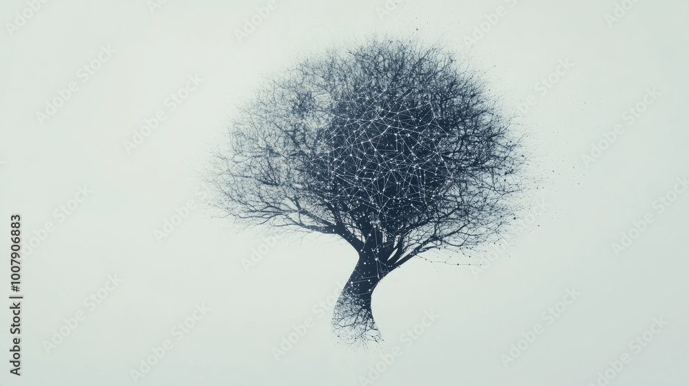 Poster a conceptual tree of knowledge with branches growing into an intricate network of ideas and symbols,
