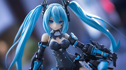 Anime figure in a dynamic pose with flexible joints and detailed accessories