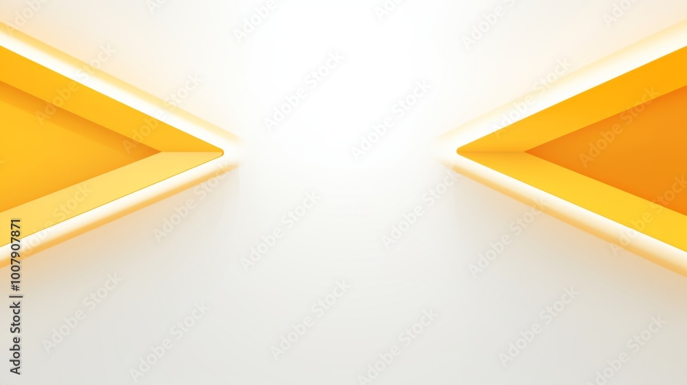 Aufkleber yellow arrows moving forward in a vector illustration with a white and yellow color theme symbolize 