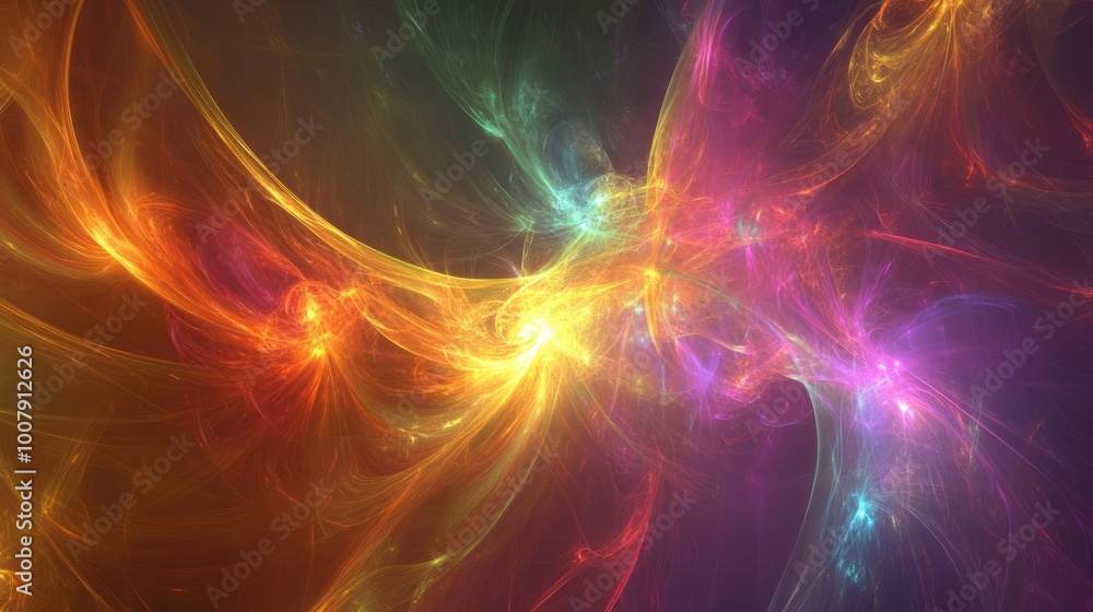 Poster bright swirls of color blend harmoniously to create a stunning abstract background