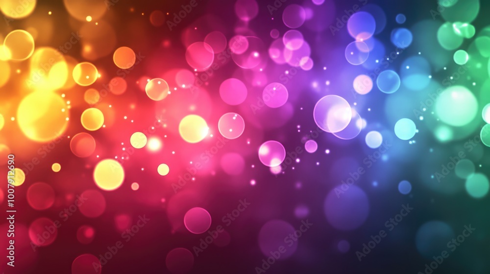 Poster a vibrant background with colorful circular patterns creates a dreamy atmosphere