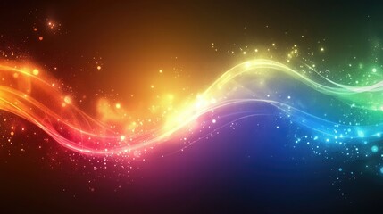 Fototapeta premium This artwork displays an eye-catching explosion of colorful waves and shimmering lights