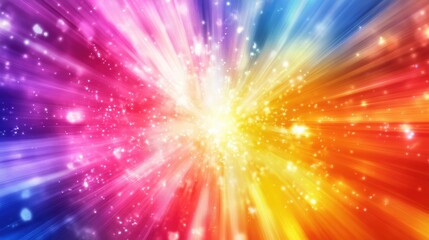 Fototapeta premium Bright multicolored neon lights radiate outward, creating a stunning abstract effect