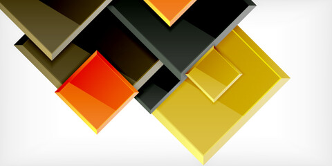 Colorful squares with reflections abstract background design. Vector Illustration For Wallpaper, Banner, Background, Card, Book Illustration, landing page