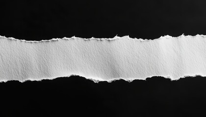 Ripped White Paper Against Black Background