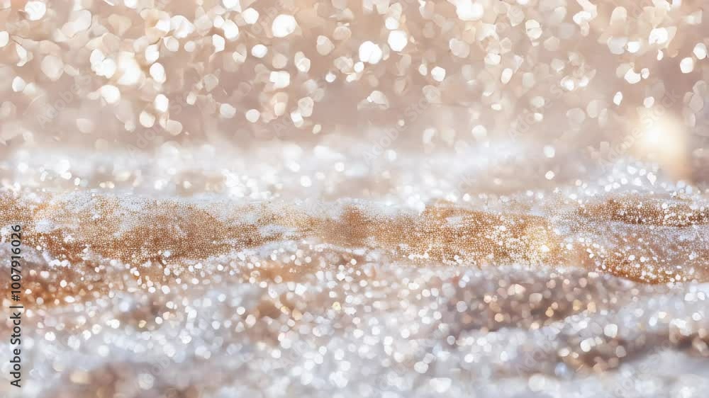 Aufkleber sparkling golden bokeh lights creating a festive and abstract background texture.