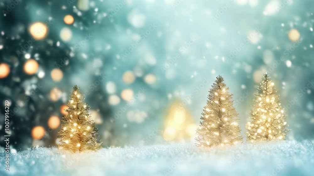 Poster twinkling trees illuminate a festive setting, creating a warm and enchanting holiday atmosphere surr