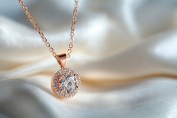 Fototapeta premium Gold Chain with Diamond Pendant
