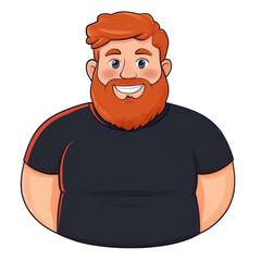 Obraz premium Unique D sticker of a bearded man in a black tshirt with clean edges, perfect for personalizing your items.