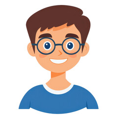 A cheerful adult mans icon, radiating positivity against a simple, clean background. Perfect for any uplifting design.