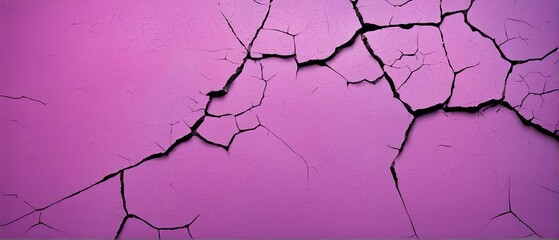 Obraz premium Cracked Purple Wall