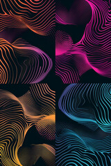  Cool banner graphics and halftone music poster background templates set